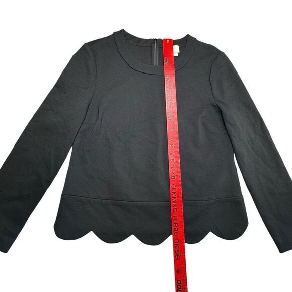 Kate Spade Ponte Scallop Hem 3/4 Sleeve Crew Neck Top Blouse Women’s Size 4‎ - Picture 9 of 10